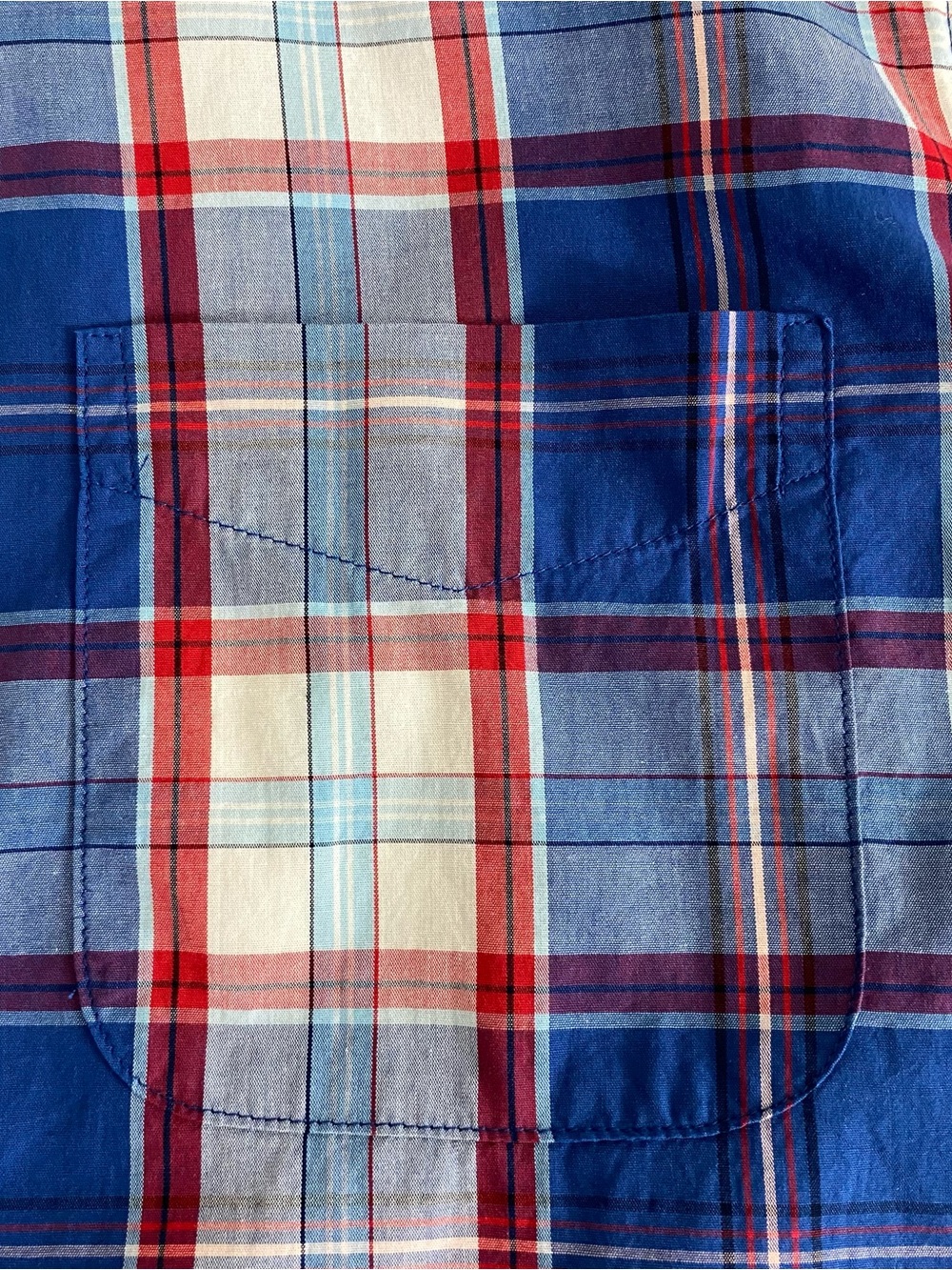 Old Navy Mens The Everyday Shirt Size XL Red White Blue Plaid Button Up Cotton - Picture 8 of 15